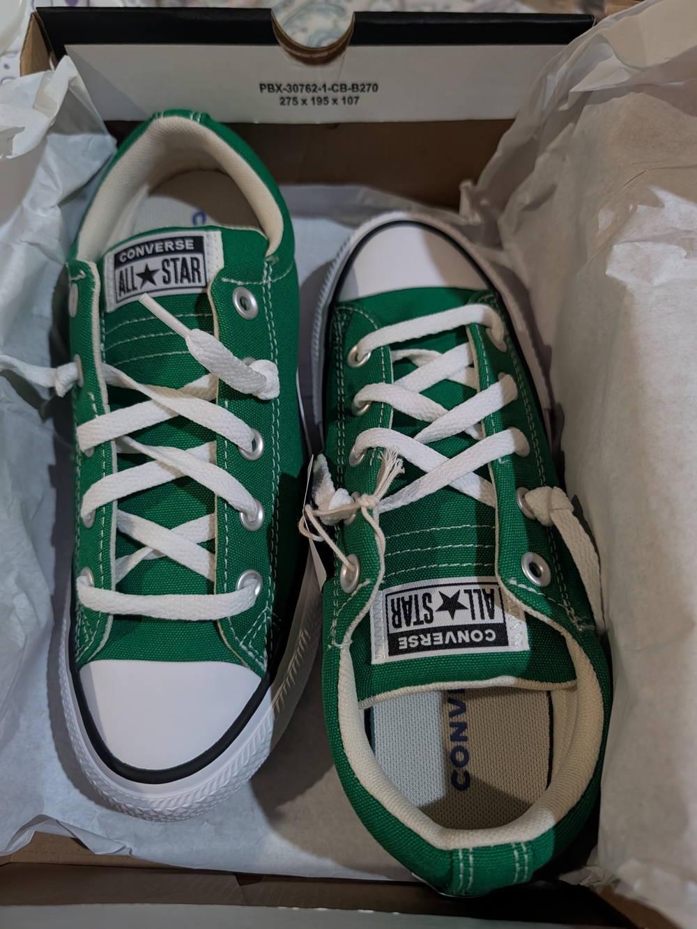 Converse Allstar Kids Green Low Top Canvas Sneakers Big Kids Size 5 NIB